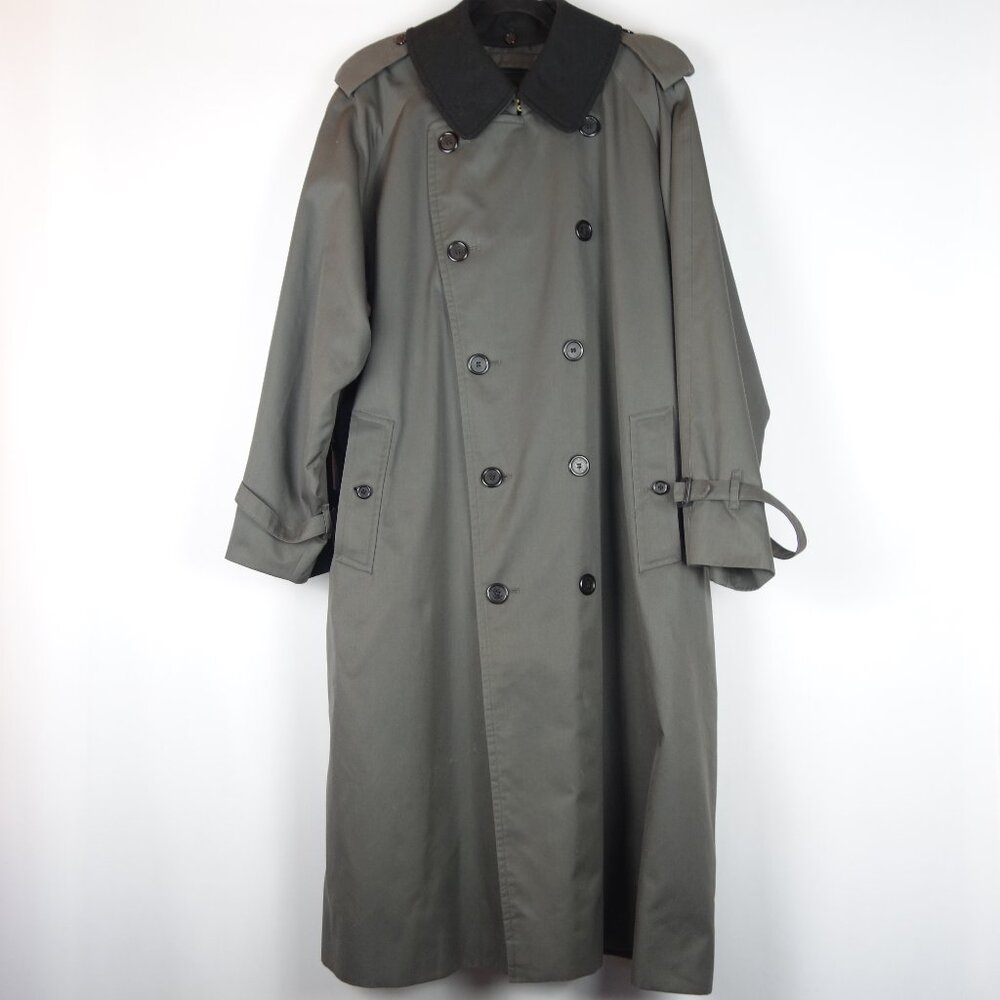Vintage Burberrys Wool & Nova Check Lined Double Breasted Trench Coat, Size XL